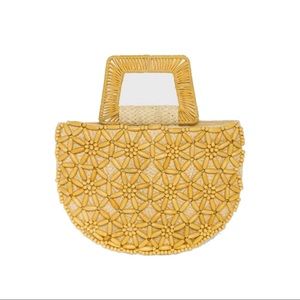 A New Day straw beaded tote handbag